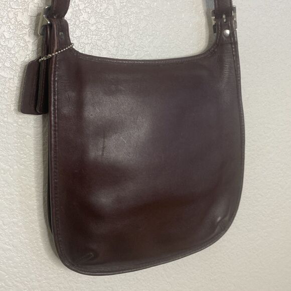 COACH Women’s Vintage Dark Brown Soft Thick Leather Slim Crossbody Bag - Picture 7 of 11